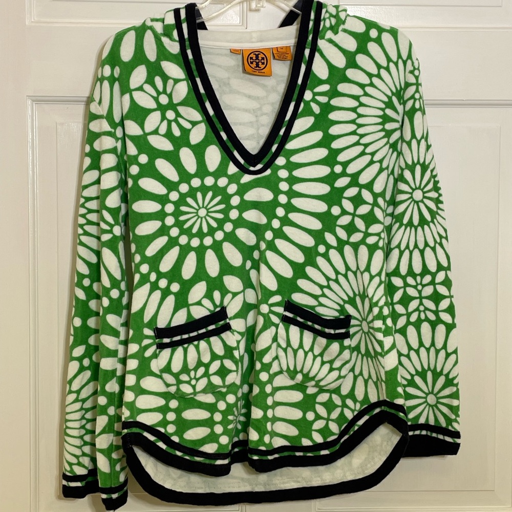 Tory Burch Terry Cloth Hoodie Tunic